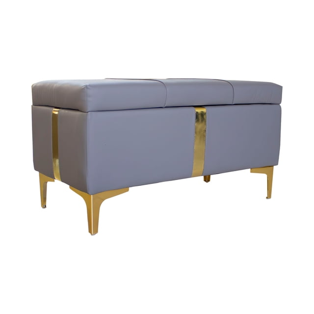 Taburete Elegante para Recámara o Estancia Bossa Gris 80x33cm 40cm de Alto
