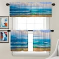 thumbnail image 5 of Blue Green Tropical Beach Valance Curtains,Seagull Window Treatment Kitchen Valances Multilayer Polyester Blackout for Living Room/Bathroom, 52x18 inches, 5 of 6