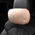 thumbnail image 1 of Almohada para el cuello con reposacabezas del asiento de la cintura del coche con memoria suave, logotipo de estilo de cojín cómodo para Tesla Modelo 3 Modelo X Modelo S Modelo Y, beige, 1 of 5