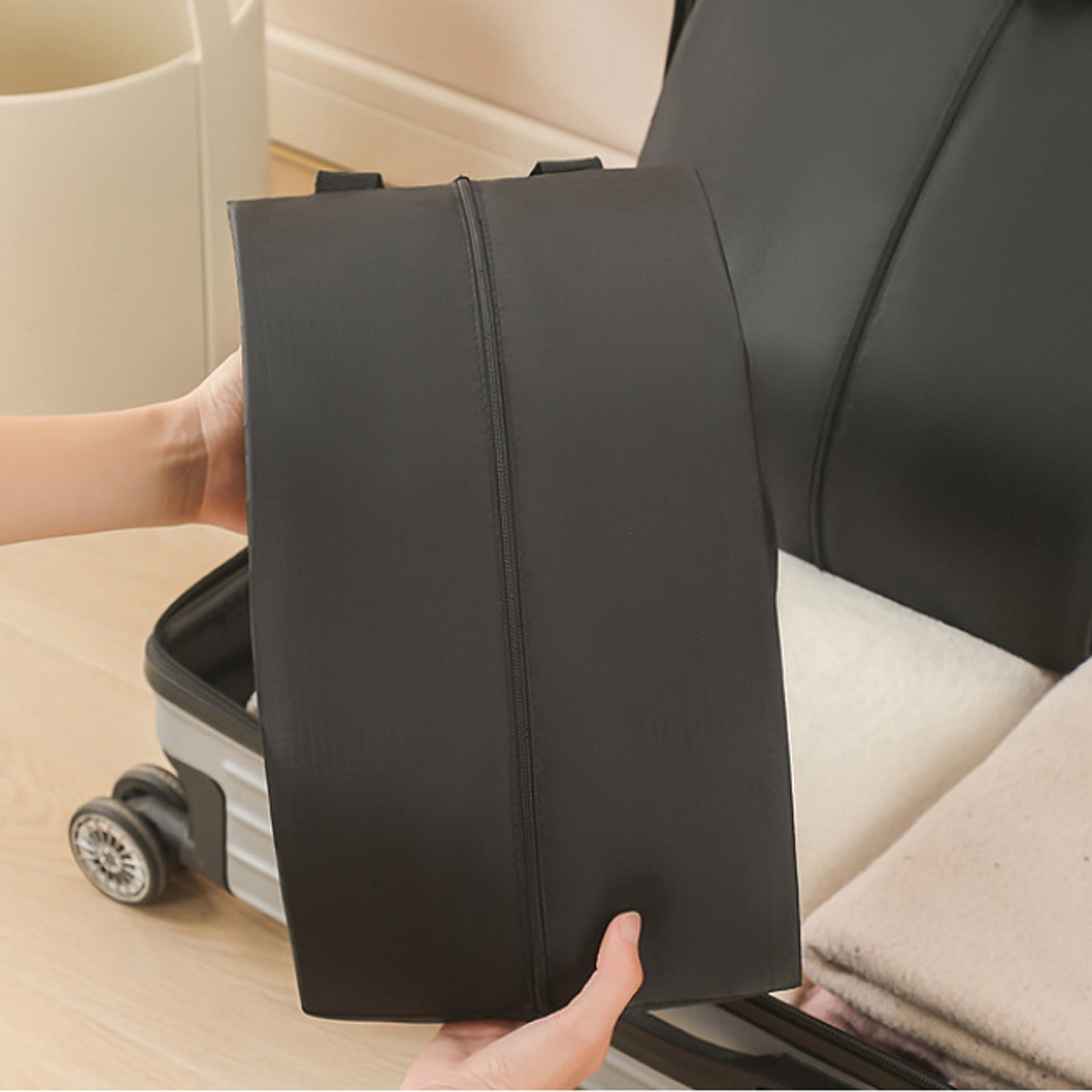 Renjiang Sacs à Chaussures Pour Voyage Pochette à Chaussures Avec Fermeture Éclair, Grande Capacité Sac De Rangement Imperméable Noir