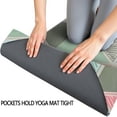 thumbnail image 3 of Multi Color Triangle Checkered Pattern Hot Yoga Mat Towel Non Slip for Hot Yoga - Quick-Drying Yoga Mat Cover with 4 Corner Pockets with Travel Bag - Hot Yoga Towel Non Slip 74"x26", 3 of 6
