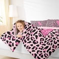 thumbnail image 4 of Manfei Girls Pink Leopard Print Bedding Comforter Set 2pcs, Glitter Personalized Letter A Twin Comforter Sets, Cheetah Print Monogrammed Bedding Set, Luxury Bedroom Decor, 4 of 8
