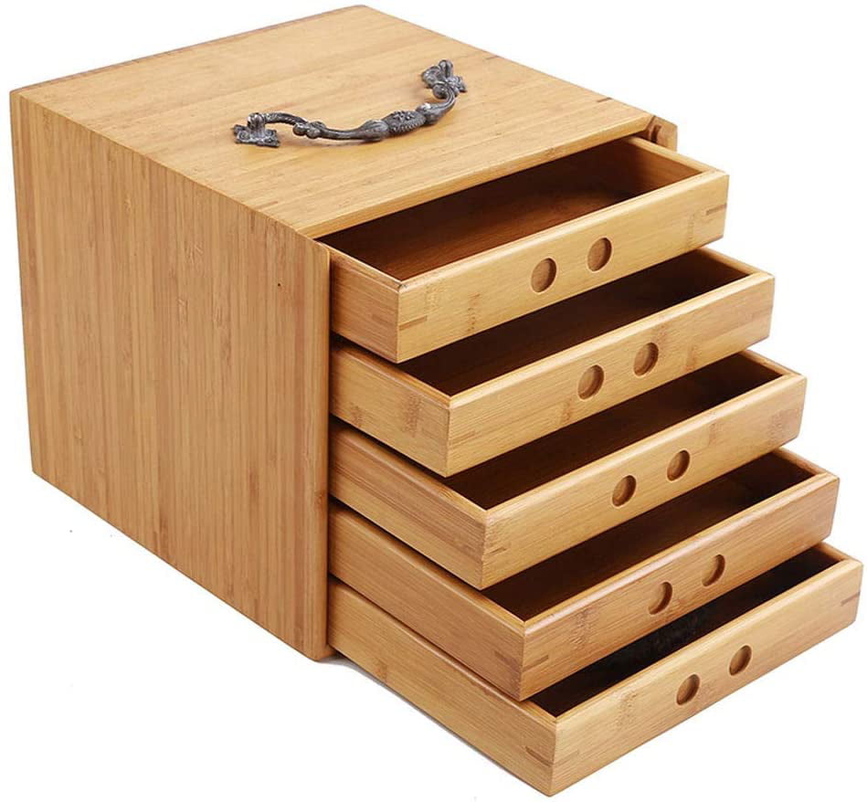 Bamboo box Pu'er tea cake box storage drawer Pu'er tea brick multi-functional 