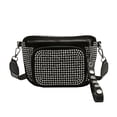 thumbnail image 1 of Paquete de pecho Bolso de moda Bolso bandolera de PU Diamante de imitación Diamante Viaje Fanny Plata, 1 of 9