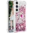 thumbnail image 6 of Quicksand Case for Samsung Galaxy S24 Plus (Not S24) for Women Girls, Glitter Sparkle Flowing Clear Liquid Cover Case with Bling Diamond Kickstand for Samsung Galaxy S24+ Plus -Rose Gold, 6 of 14