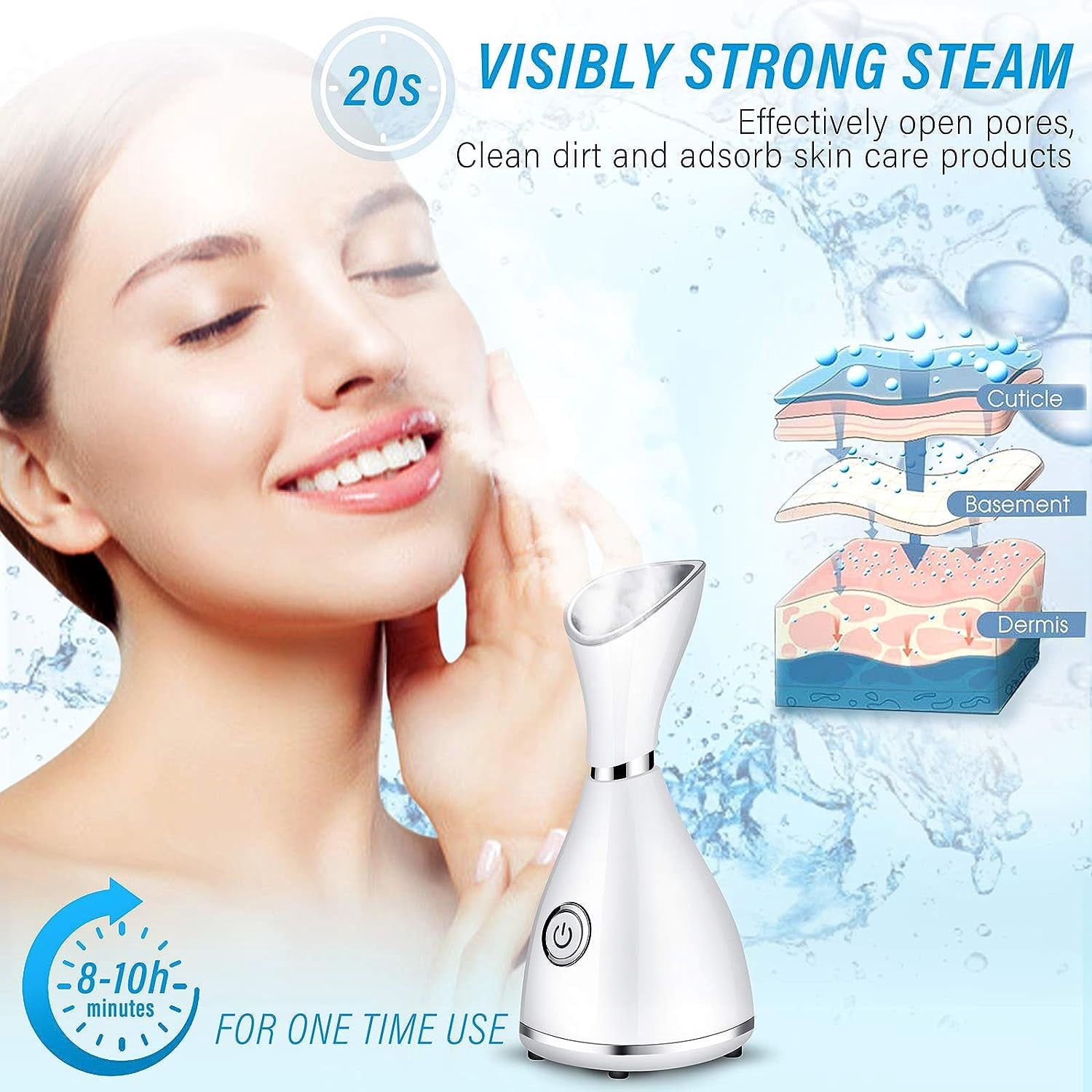 BN-LINK Portable Nano Facial Steamer, Warm Mist Skin Hydration