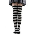 thumbnail image 1 of Extra Long Cotton Stripe Thigh High Socks Over the Knee High Socks, 1 of 5