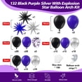 thumbnail image 2 of Kit de arco de globos ADOINBY morado/negro con 132 piezas para fiestas, 2 of 6