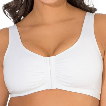 YHGFVOKJ Bras for Women Large with Front No Steel Ring Thin Adjustable Cotton Bralette Thick Shoulder Strap Large Chest Small Underwear Backless Bra White L