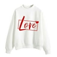 thumbnail image 2 of Baqcunre Crewneck Sweatshirts Printing Sweatshirt Top Long Sleeved Sweatshirt Casual Blouse Temperament Pullover Top(White 2 S-XXL),Womens Sweatshirt Womens Tops Valentine'S Day Shirts For Women, 2 of 6