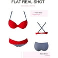 thumbnail image 3 of SHEWIN Womens Bikini Swimwear Set 2 Piece Bikinis Shoulders Push up Bathing Suits Red, 3 of 7