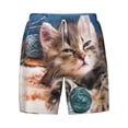 thumbnail image 4 of Lsque Mens Swim Trunks Playful Cat Pattern - Bathing Suit Compression Liner - Beach Swim Shorts Swimwear - (S-3XL) - Stretch Quick Dry -XX-Large, 4 of 9