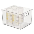thumbnail image 6 of mDesign Large Plastic Garage Storage Organizer Bin with Handles, 2 Pack, Clear, 6 of 7