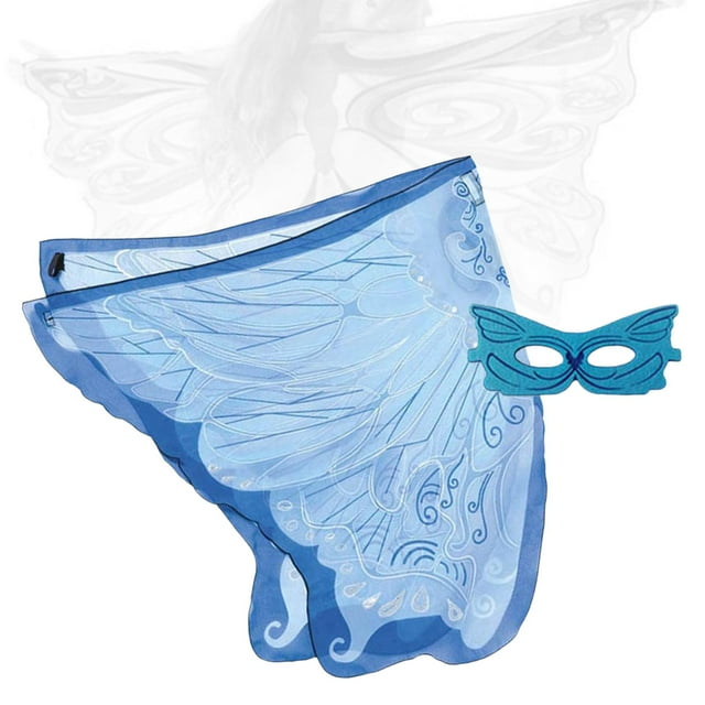Butterfly Fairy Wing Costume Fancy Dress Cherub Princess Elf up for Photography Blue