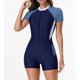 thumbnail image 3 of Traje de baño de una pieza para mujer, conjunto de bikini para mujer, traje de baño deportivo ajustado con cremallera y combinación de colores, traje de baño de poliéster para mujer., 3 of 8