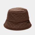 thumbnail image 3 of CoCopeaunts Bucket Hat for Women Autumn Winter Warm Solid Quilted Plaid Fisherman Hat Casual Version Outdoor Flat-top Basin Hat, 3 of 8