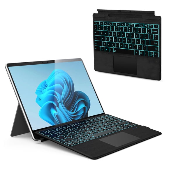 Surface Pro Keyboard, Wireless Type Cover for Microsoft Surface Pro 11/10/9/8/X 13 inch, Ultra-Slim Portable Magnetic Bluetooth Keyboard with 7 Color