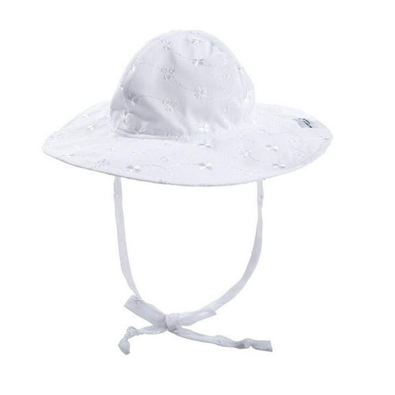 Baby Floppy Sun Hat UPF 50 , Highest Certified UV Sun Protection, Azo-free dye, White Eyelet X-Small Fits select: 2011 CHEVROLET SILVERADO