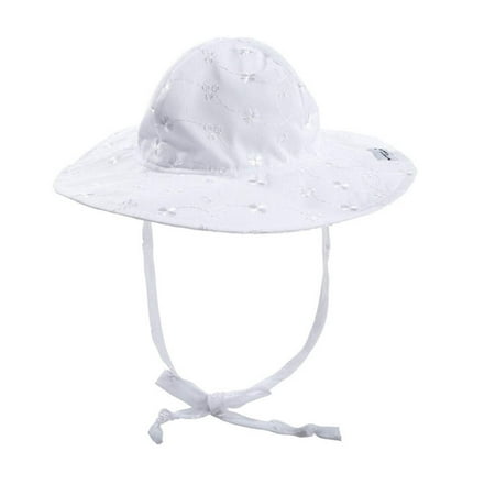 Baby Floppy Sun Hat UPF 50+, Highest Certified UV Sun Protection, Azo-free dye, White Eyelet X-Small Fits select: 2011 CHEVROLET SILVERADO