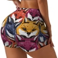 thumbnail image 2 of Vsdgher Fox Face print Workout Shorts for Women Seamless Soft Smooth Gym Yoga Scrunch Active Exercise Fitness Shorts, 2 of 8