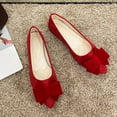 thumbnail image 7 of Miluxas Women's Casual Flats Bowknot Pointed Toe Ballet Flats Dressy Bridal Shoes Slip on Loafers for Women Comfortable Shoes Red 6(37), 7 of 7