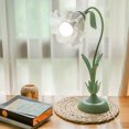 thumbnail image 3 of Wuzstar 19.6 Inch Glass Table Lamp Flowers Lily Shaped End Table Lamp for Living Room Bedroom(Green), 3 of 9
