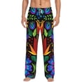thumbnail image 2 of Goofa Colorful Floral Printed Soft Pajama Pants for Men, Wide Leg Comfy Casual Lounge Yoga Pants-Large, 2 of 9