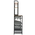 thumbnail image 2 of Wine Bar Cabinet Modern 5.2FT Tall Display Wine Storage ShelvesFree Standing Metal Frame, Brown, 2 of 9