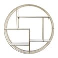 thumbnail image 6 of Elegant Wall Hanging Storage Organizer for Living Room Decor - Round Wall Mounted Shelf for Entryway Display - Metal Frame Accent for Bedroom and Office Spaces - 32", White & Gold, 6 of 13