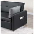 thumbnail image 5 of Modern Black PU Leather 69"W Convertible Sleeper Sofa with USB & Power, 5 of 8