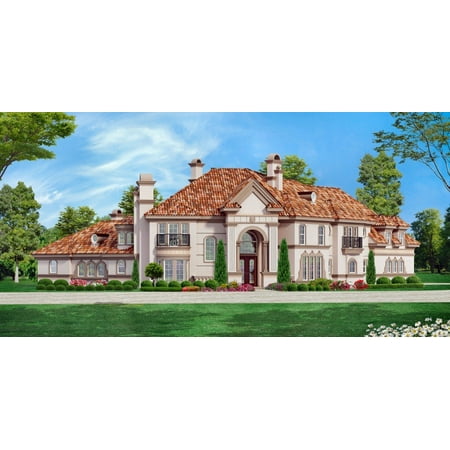015-896: Luxury Chateau 5 Bed, 6 Bath Luxury Home Plan, 5057 Sq Ft: Full Blueprints with License to Build by Home Plan Marketplace - Lesuto