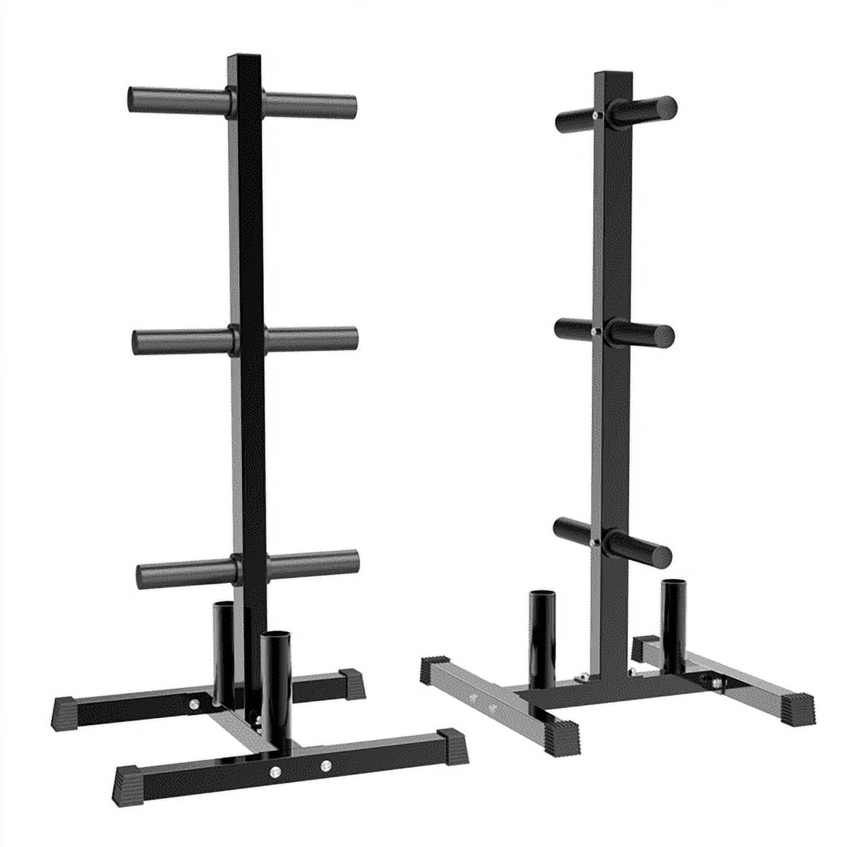 Easyfashion 2" Weight Olympic Plate Tree and Barbell Bar Holder Stand