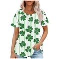 thumbnail image 2 of Ladies' St. Patrick's Day Themed Casual Loose Fit Short Sleeve Printed Round Neck Holiday Top, 2 of 6