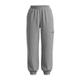 thumbnail image 6 of Women's Solid Color Jogger Pants, Elastic Drawstring Waist Casual Long Trousers with Dual Side Pockets, Comfort Loose Fit Bottoms for Sports and Daily Wear Gray M(M), 6 of 7
