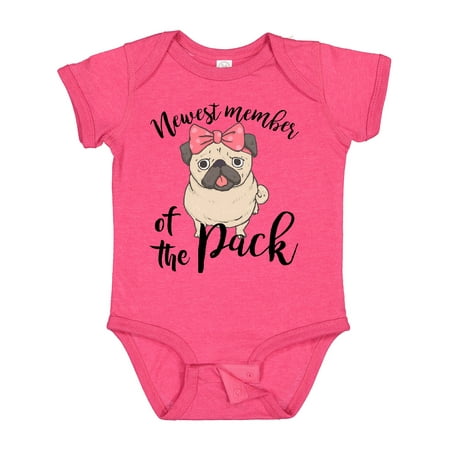 

Inktastic Pug - Newest Member of the Pack Gift Baby Girl Bodysuit