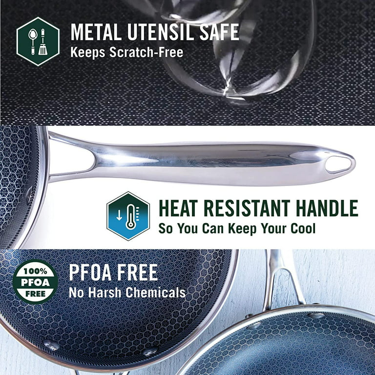 HexClad 12 inch Hybrid Stainless Steel Frying Pan, Nonstick