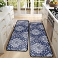 thumbnail image 4 of Kitchen Rugs Sets Of 2,Blue and White Ethnic Floral Pattern Anti Fatigue Kitchen Mat Rugs Non Slip Washable,Decorative Kitchen Floor Mats for Kitchen,Sink,Laundry,17"x47"+17"x47", 4 of 5