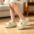 thumbnail image 2 of GPOECD Girls Clogs Cat with Non Thick Sole Indoor Outdoor Toddler Kids Summer Slide Slippers Toddler Slippers Girl,Yellow,10-10.5 Years, 2 of 5