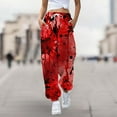 thumbnail image 2 of Plus Size Joggers for Women High Waisted Halloween Printed Lightweight Sweatpants Drawstring Smooth Trousers with Pocket Fall Winter Womens Pants, 2 of 5