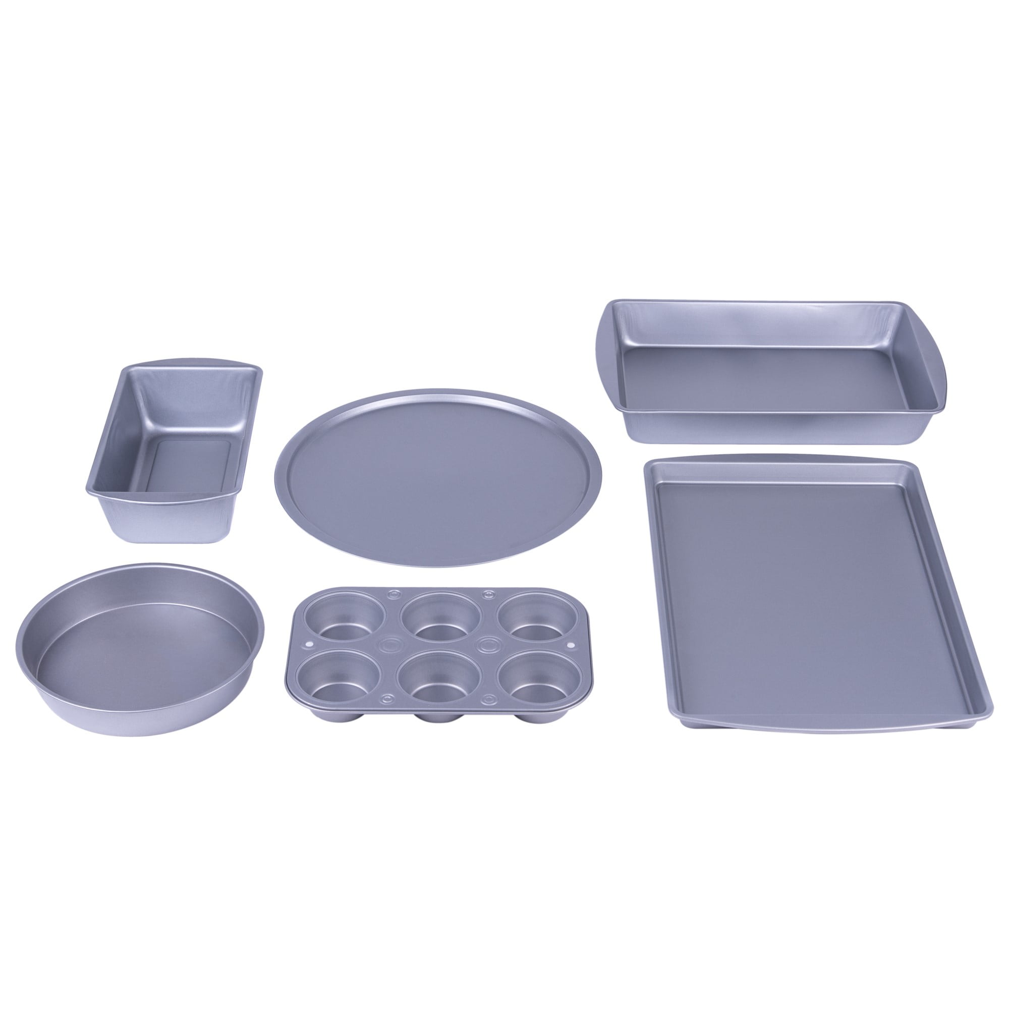 BakerEze 6-Piece Nonstick Bakeware Set, Muffin Cake & Pizza Pans