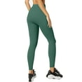 thumbnail image 4 of Zofedap High Waisted Ultra Soft Leggings for Women - Capri Length and Biker Shorts - Available in Plus Size Dark Green,Size M, 4 of 9