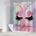 thumbnail image 3 of 4PCS/Set Pretty Eyelash Cortina de ducha Bling Purple Hello Gorgeous Decoración de baño Tela impermeable Poliéster Cortina de baño Cortinas de bañera, Alfombra de baño Alfombra de baño Alfombras de in JFHHH pequeña, 3 of 5