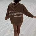 thumbnail image 2 of FINALGANG Women Versatile Sweatshirts Letter Print Long Sleeve Drawstring Hooded Shirt With Pocket Adult Durable Sunsuit Clothes, 2 of 5