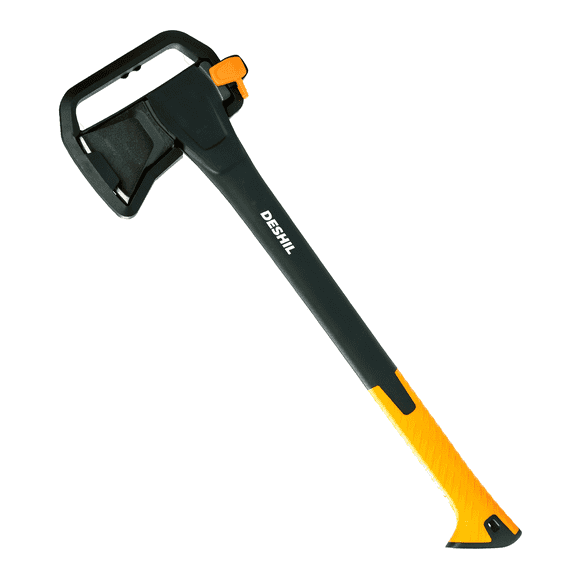 DESHIL X24 Camping Axe, Teflon Coated Forged Steel Blade, Shock-Absorbing Nylon Handle