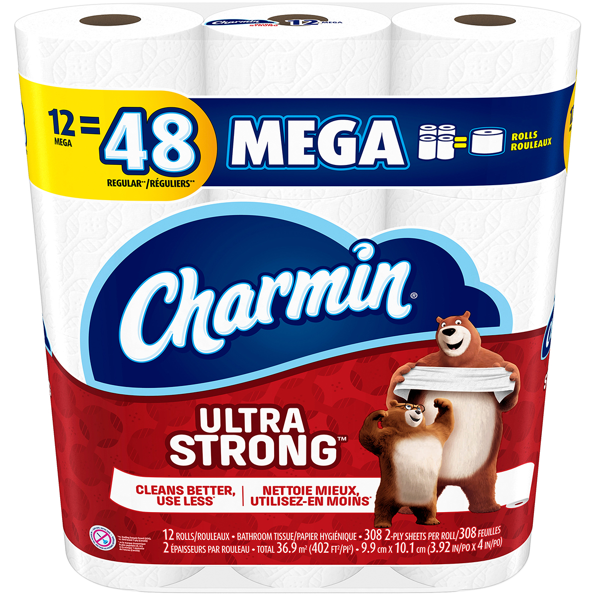Charmin Ultra Strong Toilet Paper, White, 12 Mega Rolls by Procter & Gamble
