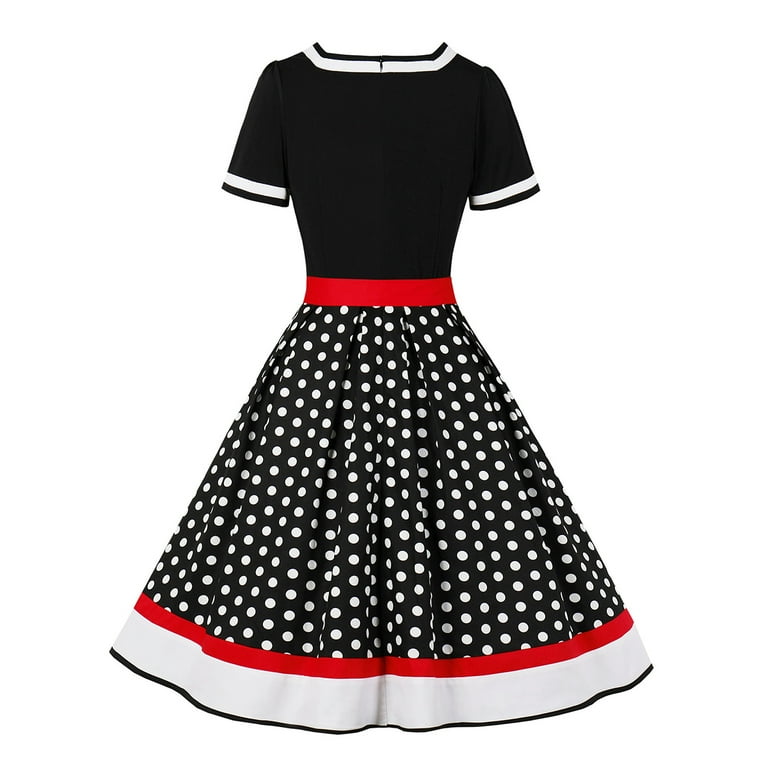IBTOM CASTLE Women's 1950s Vintage Audrey Style Wedding Cocktail Swing Dress  Evening Prom Tea Party Dresses S Black - Walmart.com