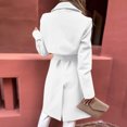 thumbnail image 4 of Vedolay Womens Jackets Long Sleeve Jacket Solid Sweatshirt Drawstring Jacket White,M, 4 of 5