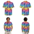 thumbnail image 2 of Whosucclay Colorful Palm Tree Print Matching Hawaiian Outfits for Couples Shirt and Dress Mens Shorts Sleeve Graphic Shirts and Wommens Summer Sleeveless Midi Dress with Pockets, M, 2 of 7