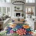 thumbnail image 3 of 8x10 Area Rugs for Living Room, Colorful Summer Succulents Non Slip Area Rugs for Kitchen Bedroom Entryway, Spring Floral Watercolor Washable Carpet Runner Rug Floor Mats for Bedroom Home Decor, 3 of 9