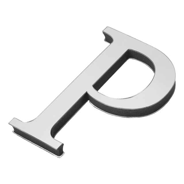 Unique Bargains 3D Acrylic Alphabet Mirror Wall Stickers Letter P Self Adhesive Letter Sign for Home Decoration Silver Tone